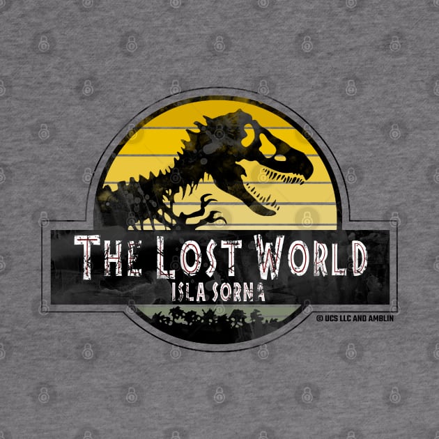 Isla Sorna - The Lost World Park Sunset Logo by Jurassic Merch